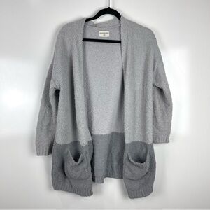 Thread & Supply Cozy Cloud Open Cardigan Sweater Grey Colorblock Loungewear Long